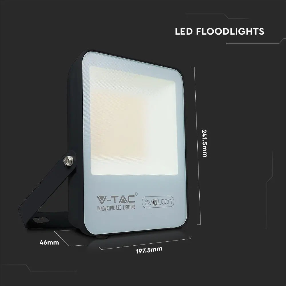 50W LED Floodlight Black Body 4000K 160 lm/W