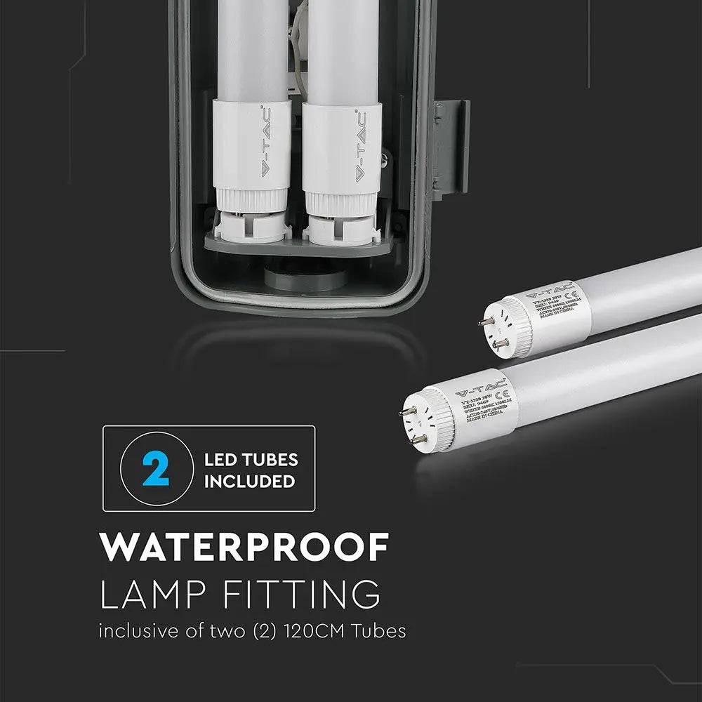 LED Waterproof Lamp Fitting 2 x 18W Tubes White