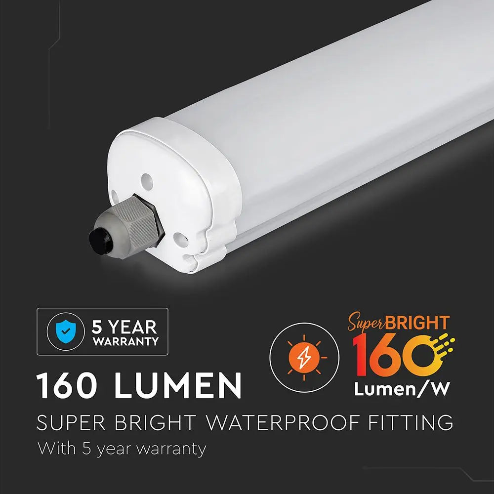 LED Waterproof Fitting X-Series 1200mm 24W 6400K 160 lm/Watt