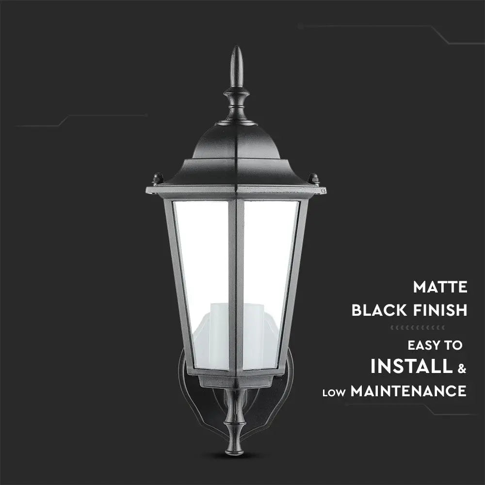 Garden Wall Lamp E27 Matt Black Up