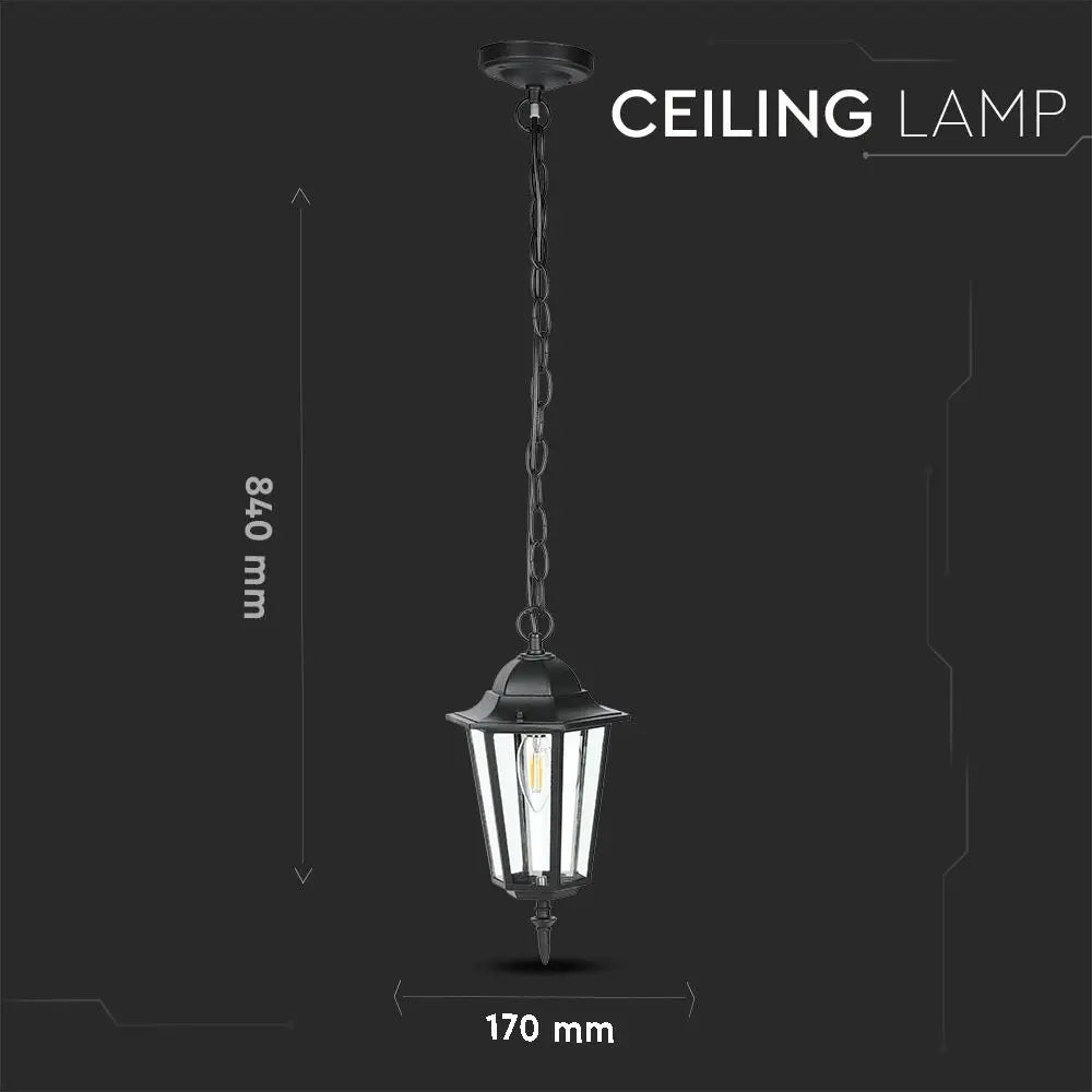 Garden Ceiling Lamp E27 Matt Black