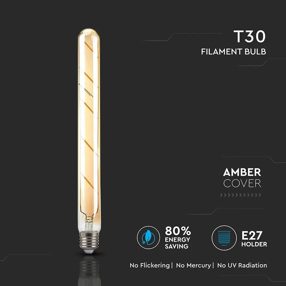LED Bulb 5W T30 E27 Filament Amber Warm White