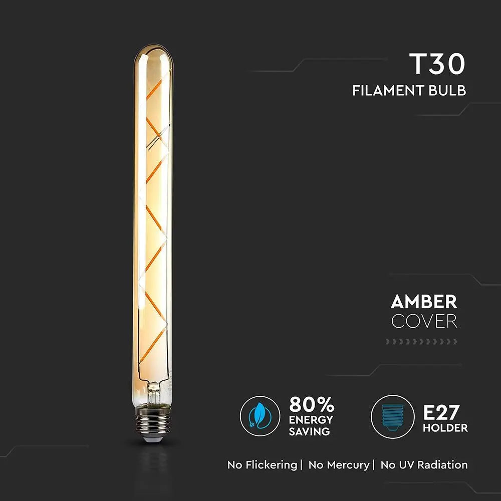 LED Bulb 7W T30 E27 Filament Amber Warm White