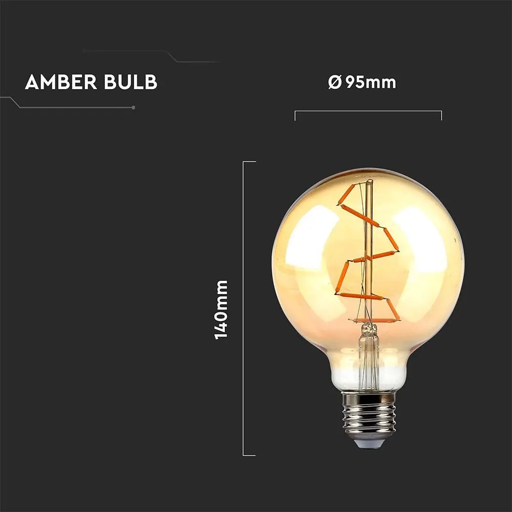 LED Bulb 4W Filament E27 G95 Amber Warm White