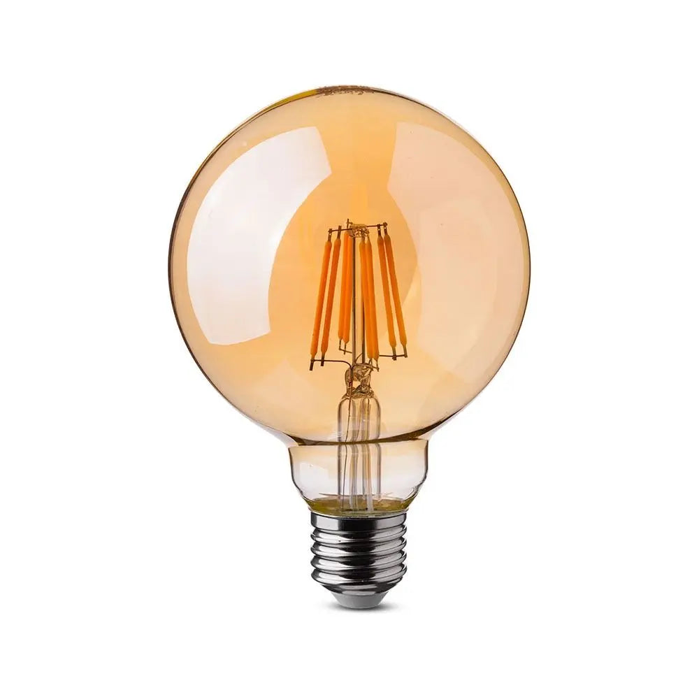LED Bulb 8W Filament E27 G125 Amber Dimmable Warm White