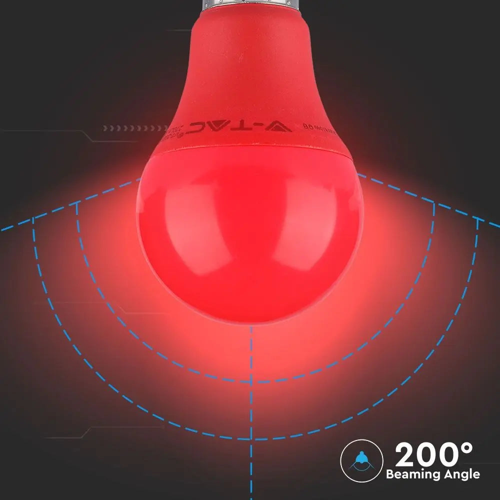 LED Bulb 9W E27 Red Color Plastic