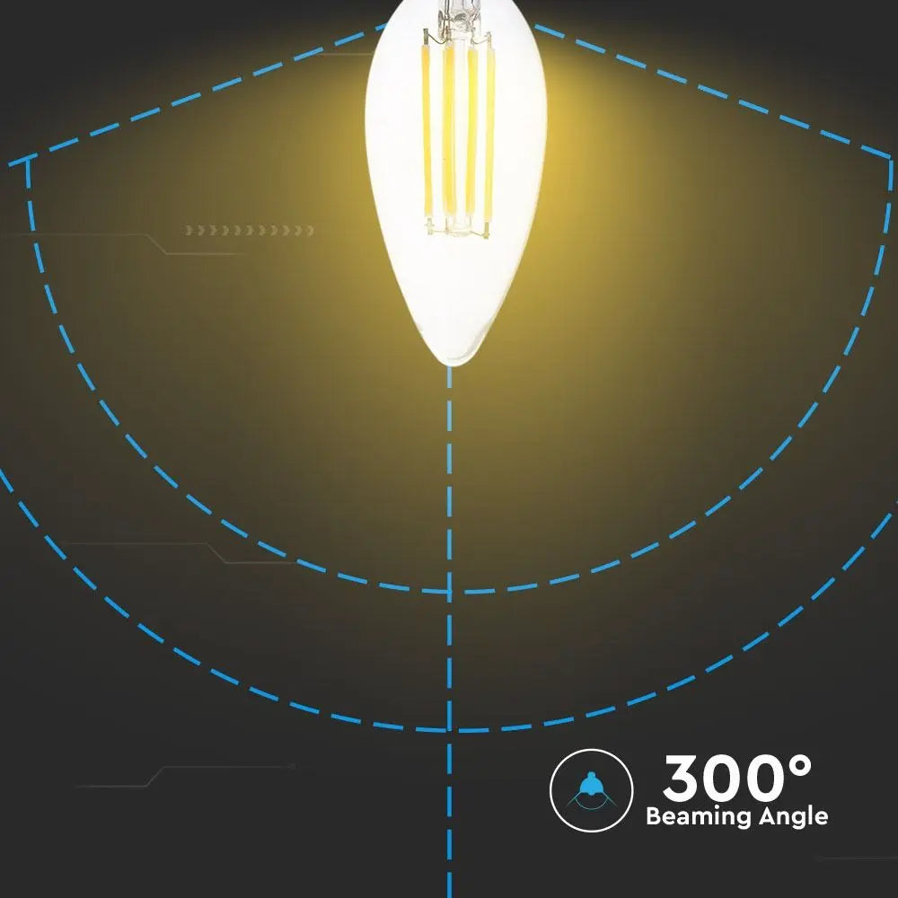 LED Bulb 6W Filament E14 Clear Cover Candle 4000K