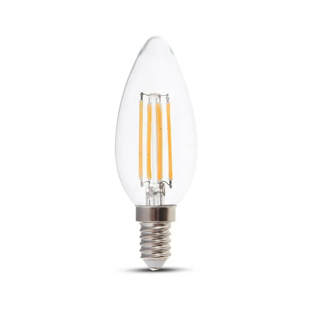 LED Bulb 6W Filament E14 Clear Cover Candle 3000K