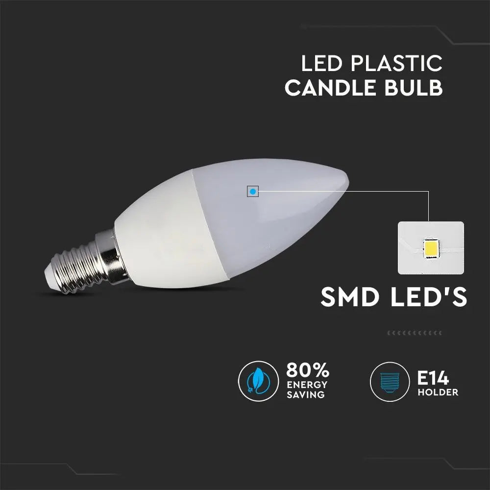 LED Bulb 5.5W E14 C37 Candle 4000K CRI95+