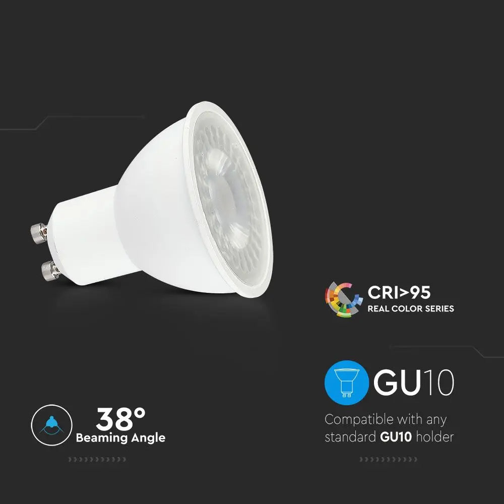 LED Spotlight 6W GU10 Plastic Lens Cover 2700K CRI 95+