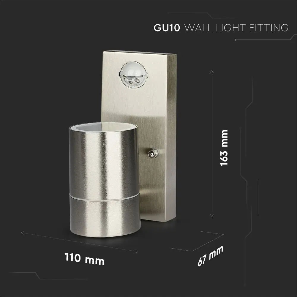Wall Fitting GU10 Sensor Steel Body 1 Way IP44