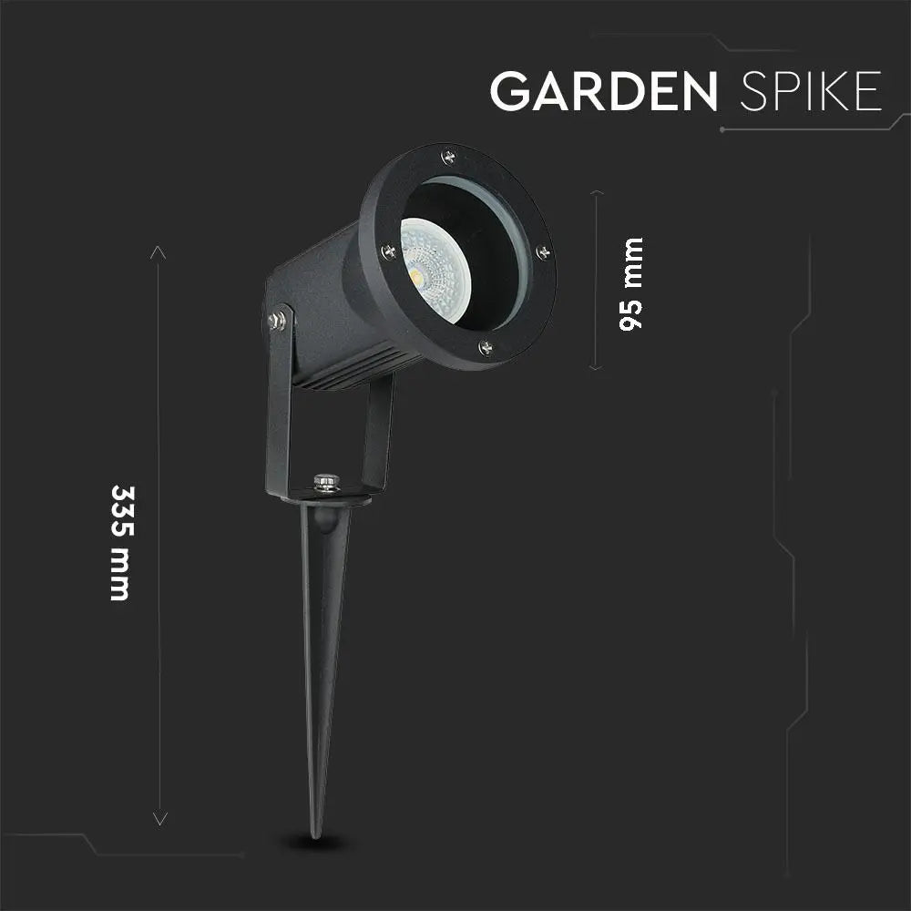 Garden Spike Aluminium Body GU10 Black IP44