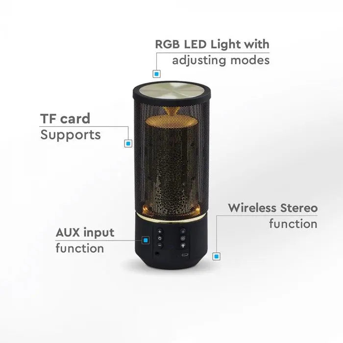 Portable Wireless Speaker Flame Effect 1200mAh Battery