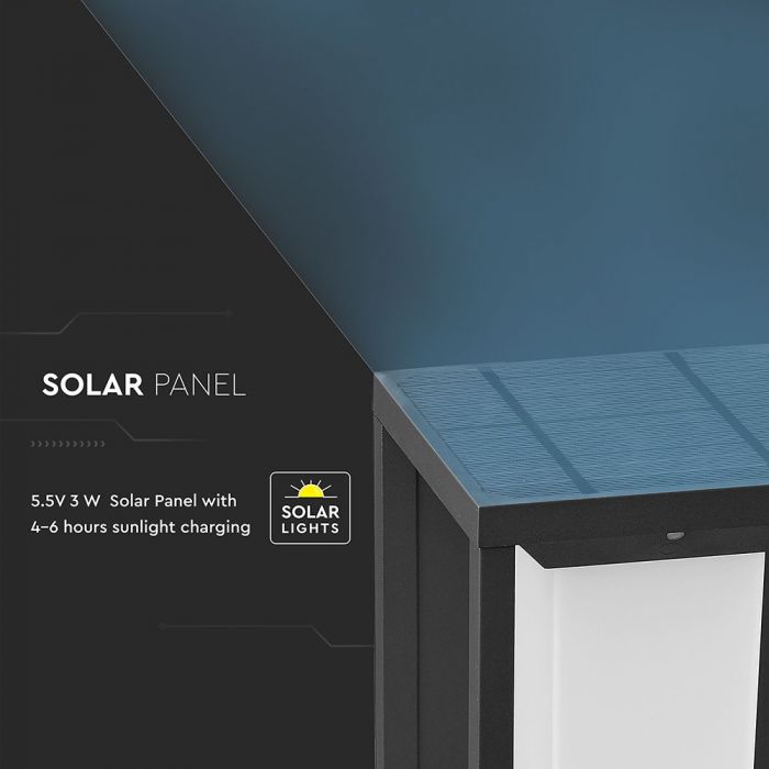 2W LED Solar Wall Light SAMSUNG Chip Grey Body 3000K