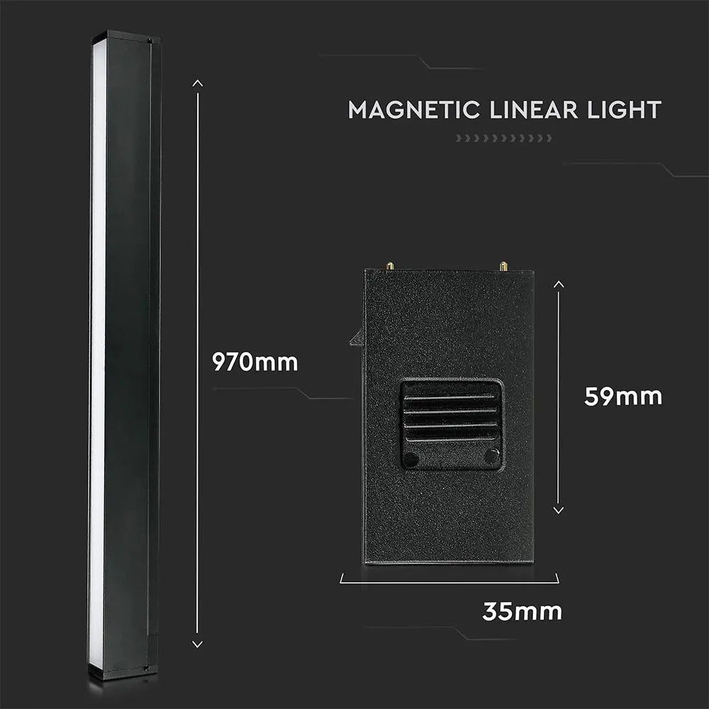 30W LED Magnetic SMD Linear Light Black IP20 24V 3000K