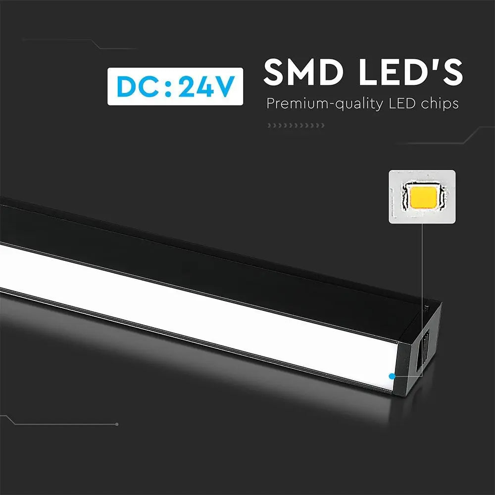 30W LED Magnetic SMD Linear Light Black IP20 24V 4000K