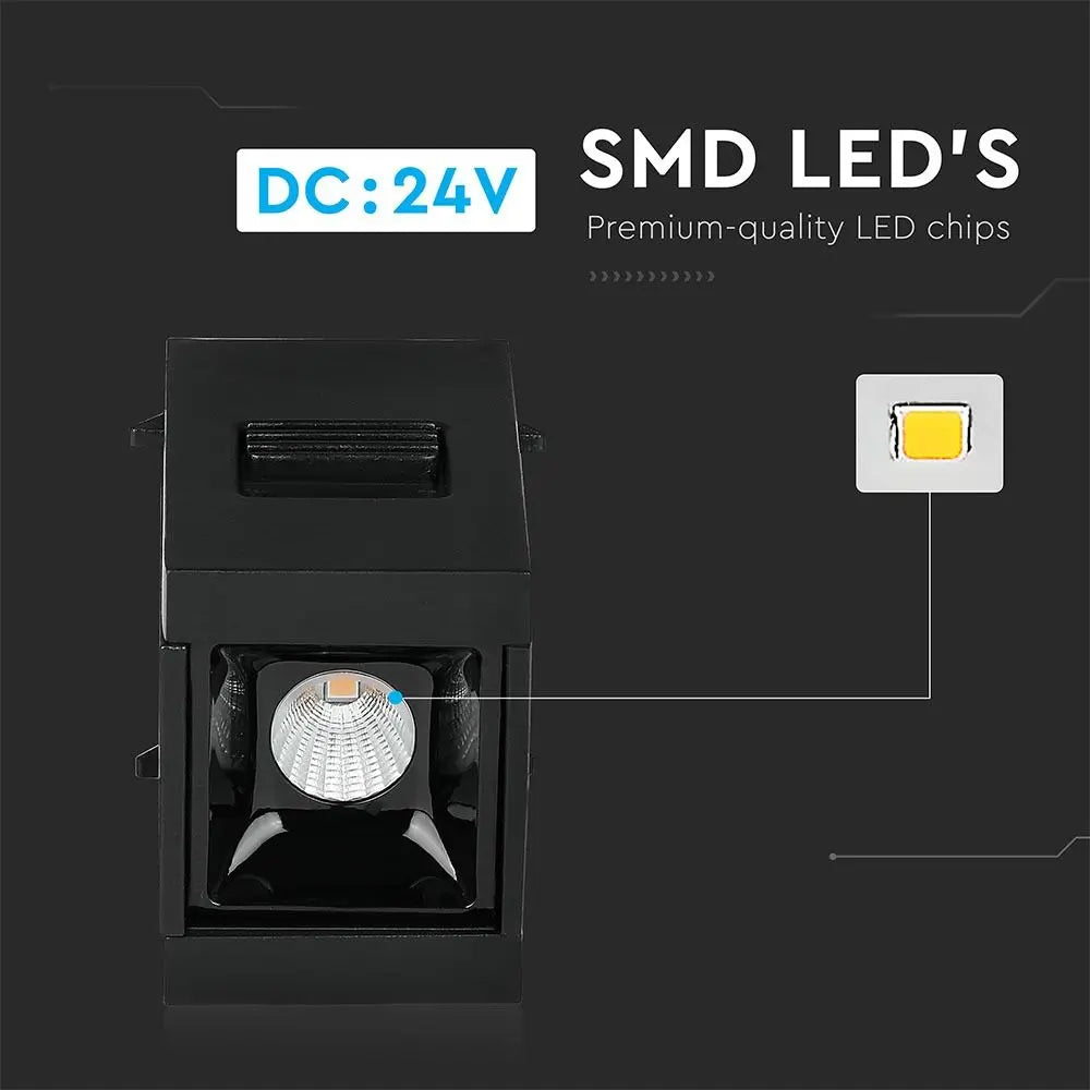 1W LED Magnetic SMD Linear Spotlight Black IP20 24V 4000K