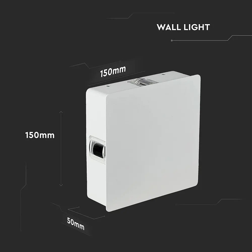 4W LED Wall Light White Body Square Natural White IP65