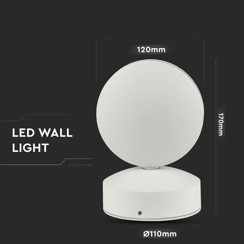7W LED Wall Light White Body Warm White IP65