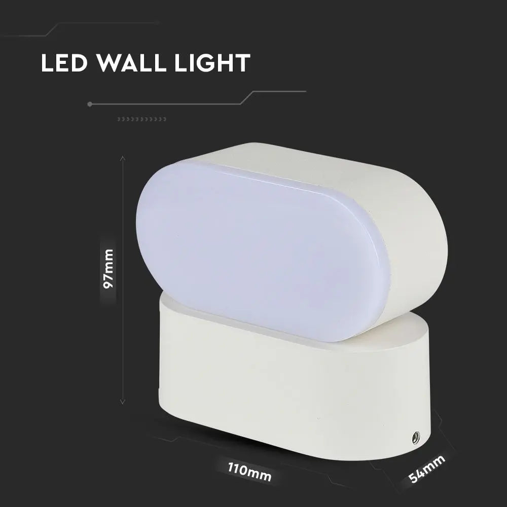 6W LED Wall Light White Body IP65 Movable 4000K