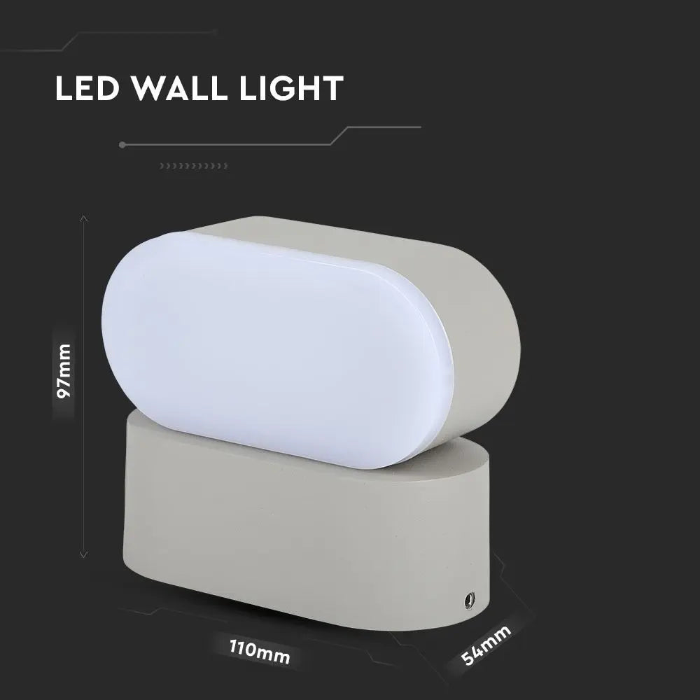 6W LED Wall Light Grey Body IP65 Movable 4000K