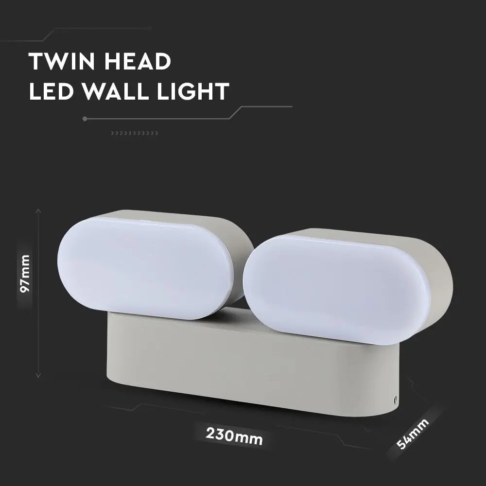 12W LED Wall Lamp IP65 Movable Grey Body 3000K