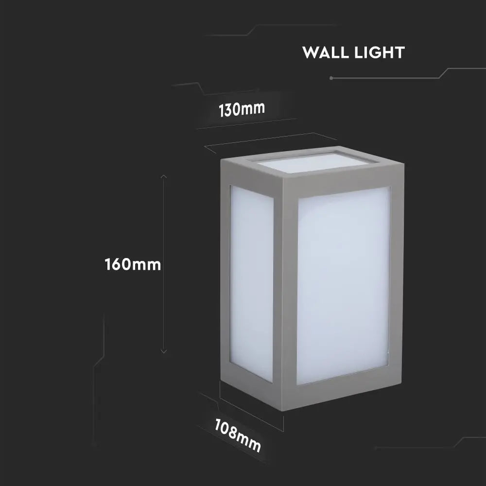 12W LED Wall Light IP65 Grey Body 3000K