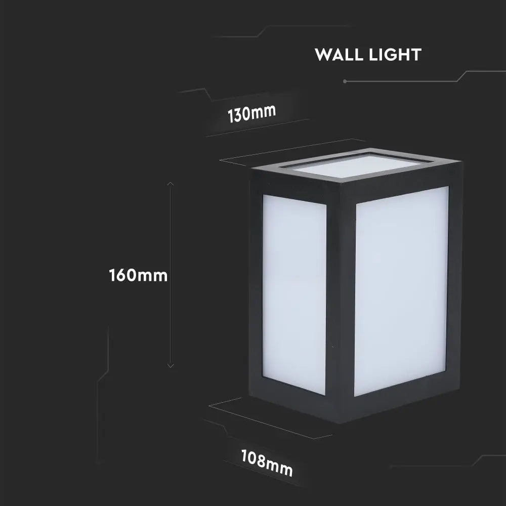 12W LED Wall Light IP65 Black Body 4000K