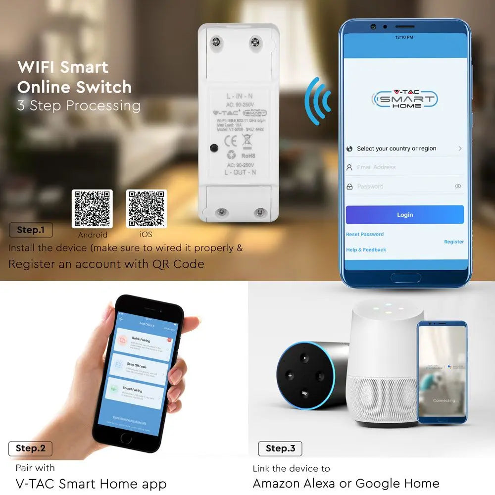 Wi-Fi Online Switch Amazon Alexa & Google Home Compatible