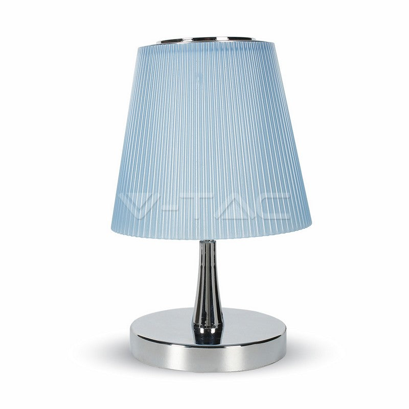 5W LED Desk Lamp Natural White Chrome Body Blue Shade