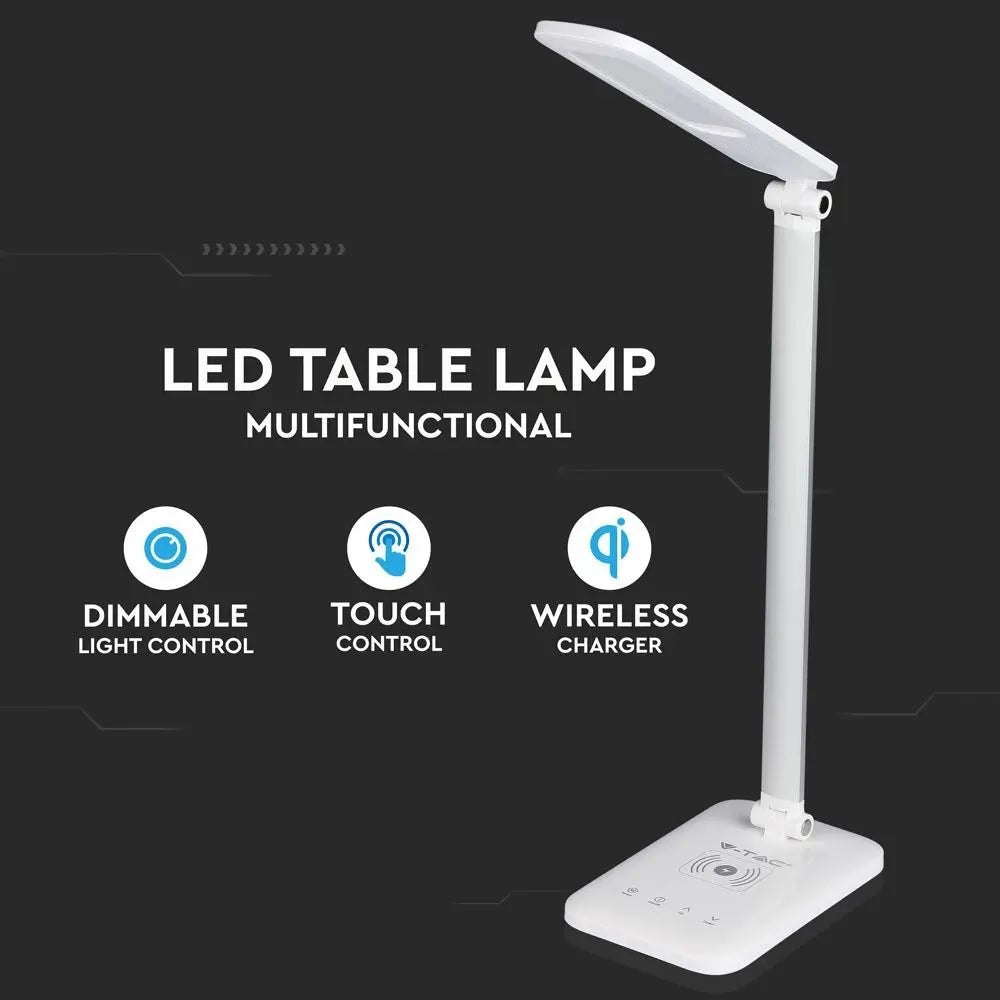 16W LED Table Lamp Wireless Charger 3 in 1 White