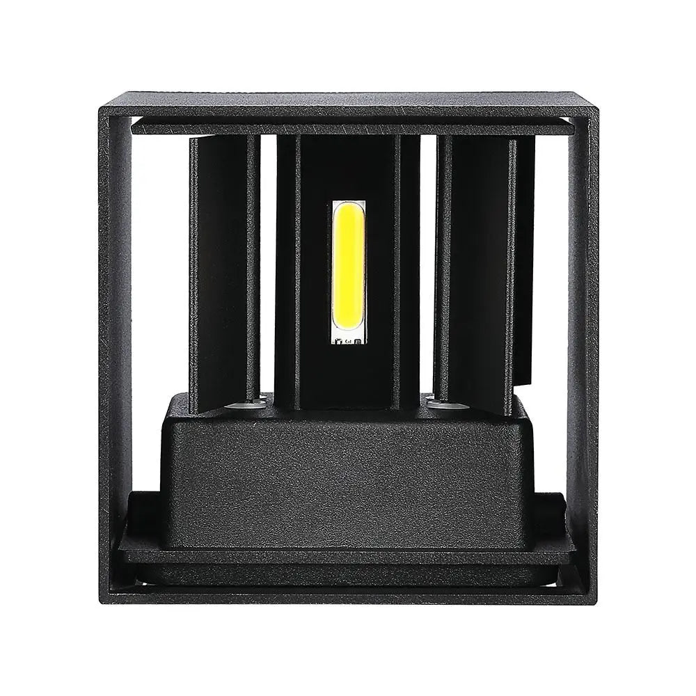 12W LED Wall Lamp IP65 Bridgelux Chip Black 4000K Square