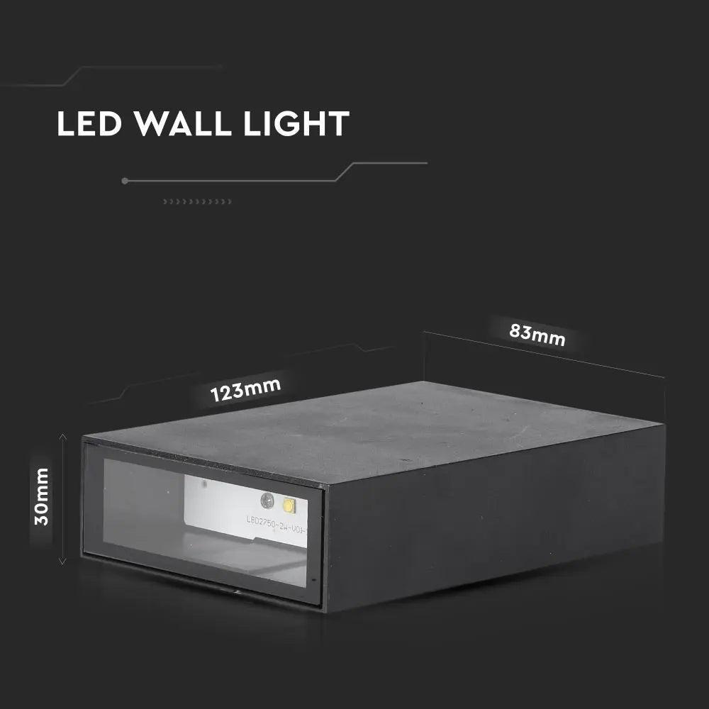 4W LED Wall Light IP65 Black 3000K