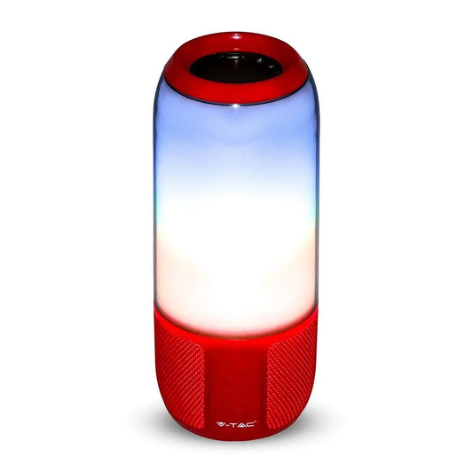 2*3W LED Table Lamp Speaker USB & TF Card Slot Red