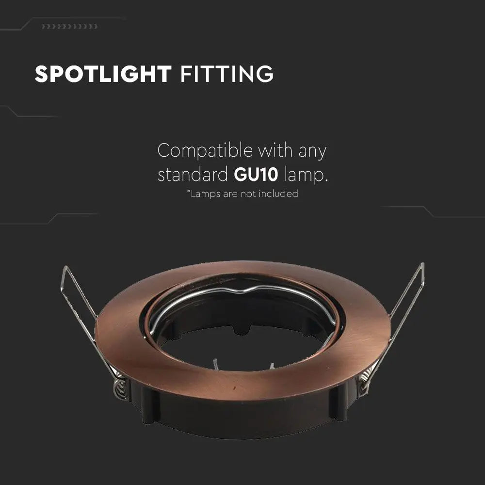 GU10 Fitting Round Movable Bronze