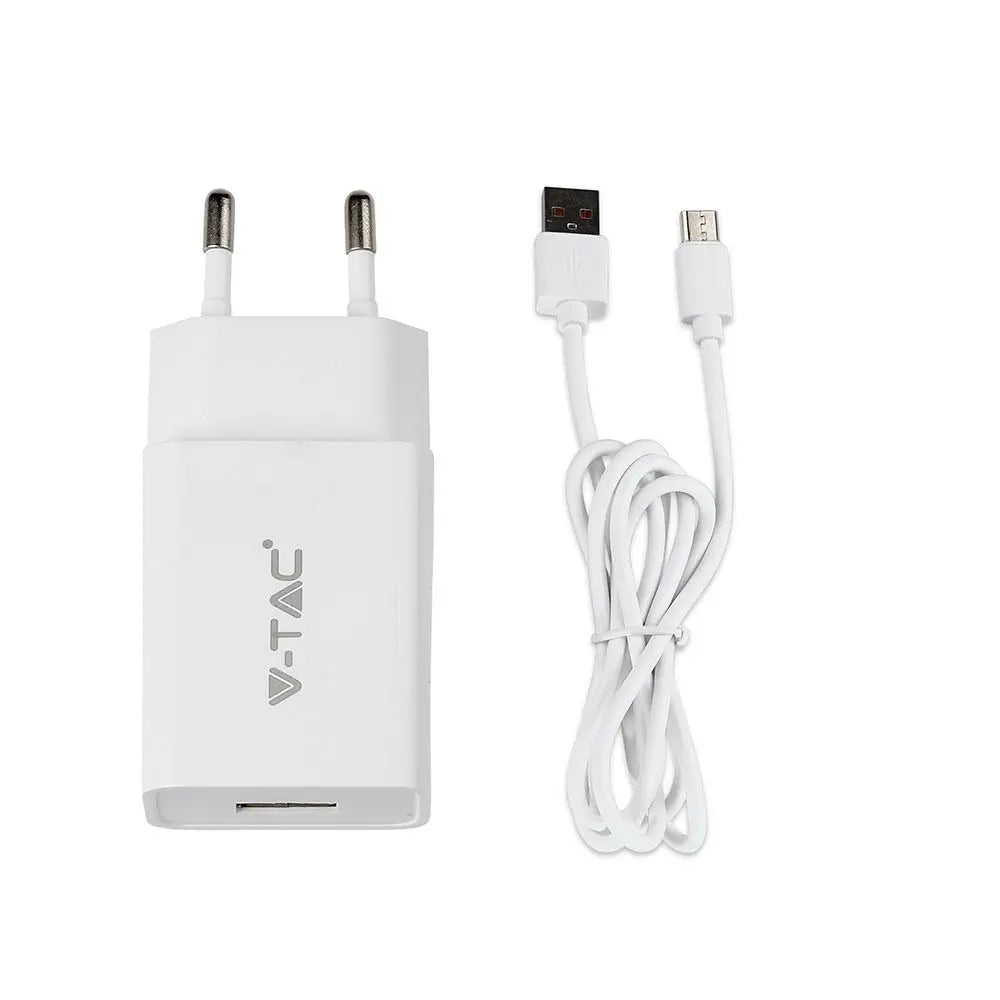 Charging Set Travel Adapter Micro USB Cable White