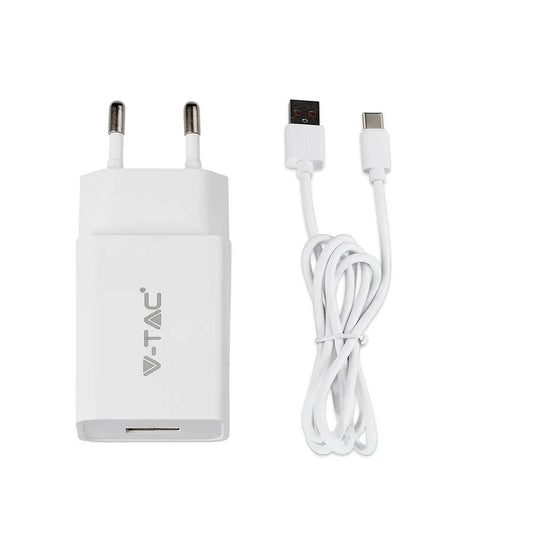 Charging Set Travel Adapter Type C USB Cable White