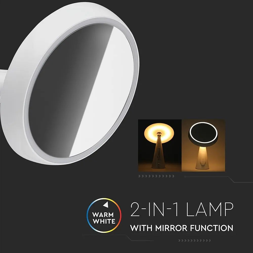 5W LED Rechargeable Mirror Light Dimmable 3000K