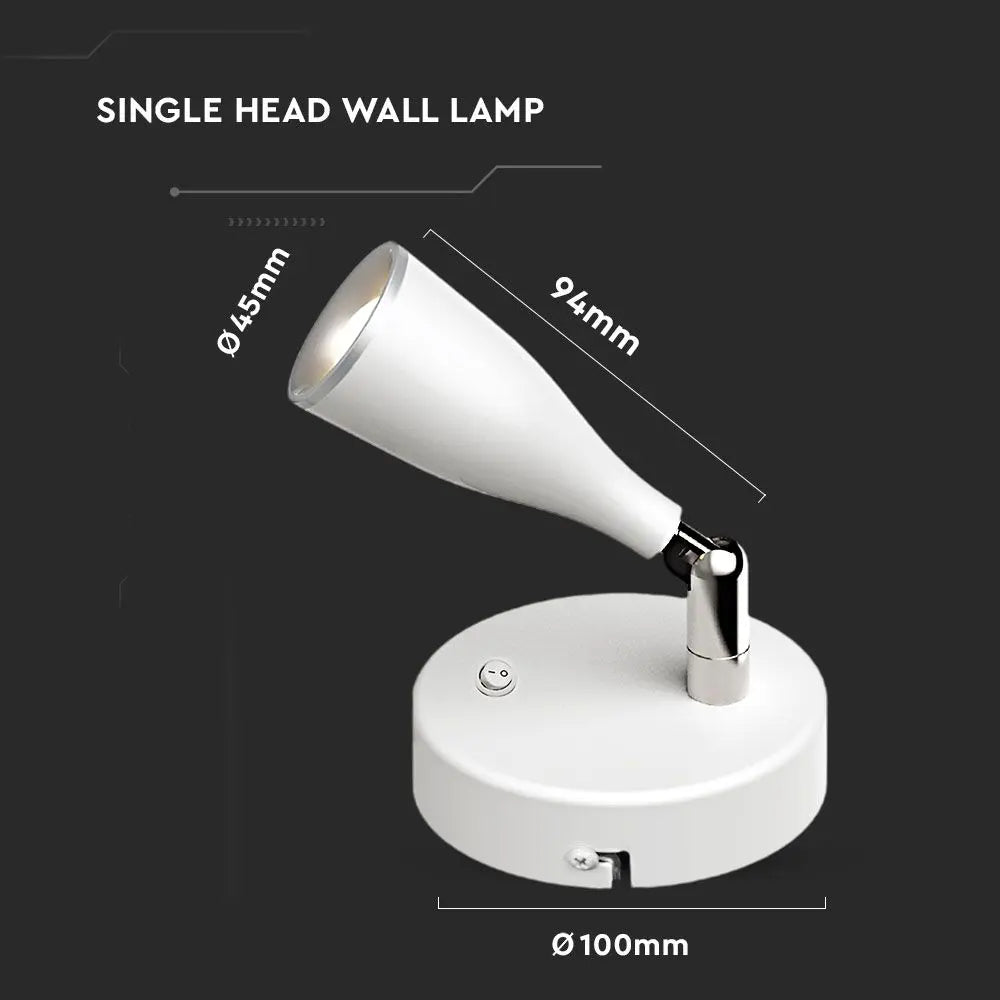 4.5W LED Wall Lamp 4000K White with Switch