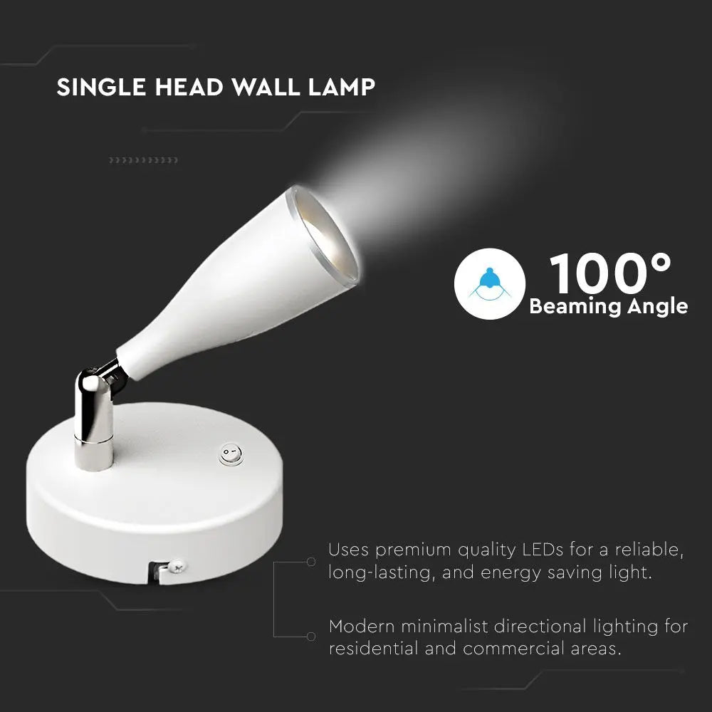 4.5W LED Wall Lamp 4000K White with Switch