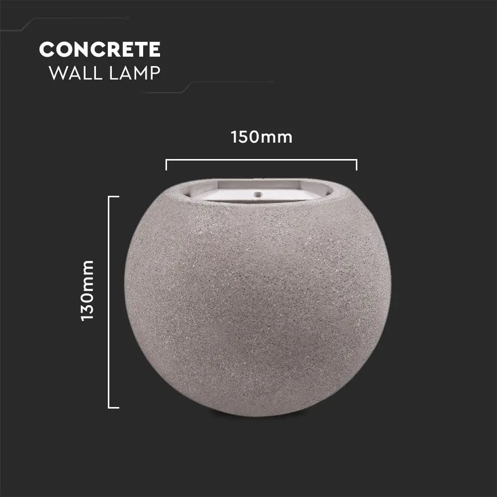 G9 LED Concrete Wall Lamp Round Light Grey