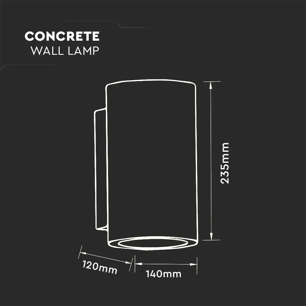 GU10 LED Concrete Wall Lamp Dark Grey