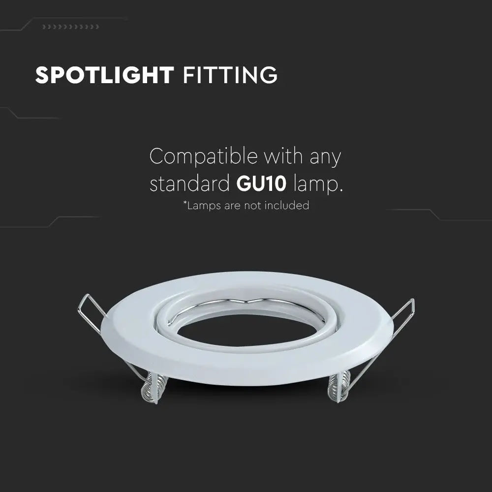 GU10 Round Spotlight Fitting White 2 pcs/box