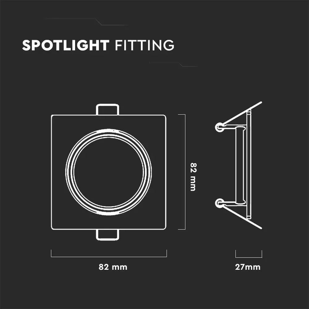 GU10 Spotlight Fitting Square Satin Nickel 2pcs/box