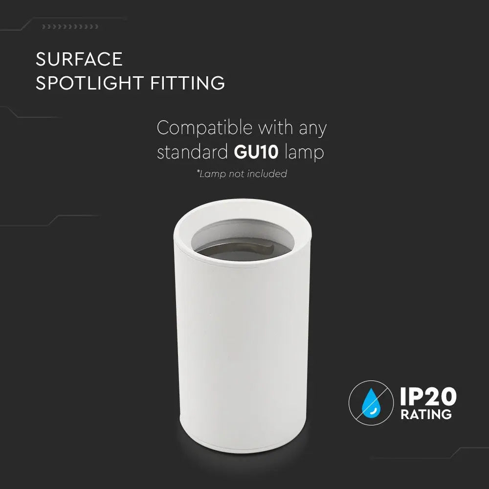 GU10 Surface Mounted Fitting White