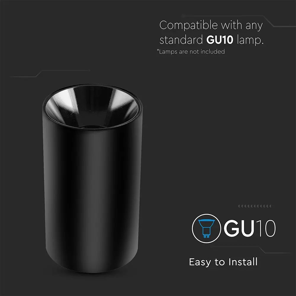 GU10 Fitting Round Black