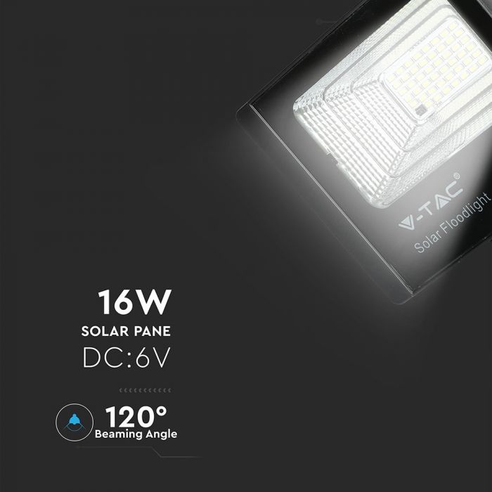16W Solar Panel LED Floodlight 6000K